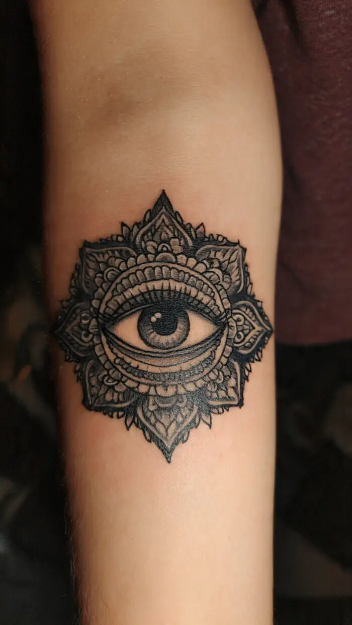 Mandala Eye Tattoo – Spiritual Third Eye Design