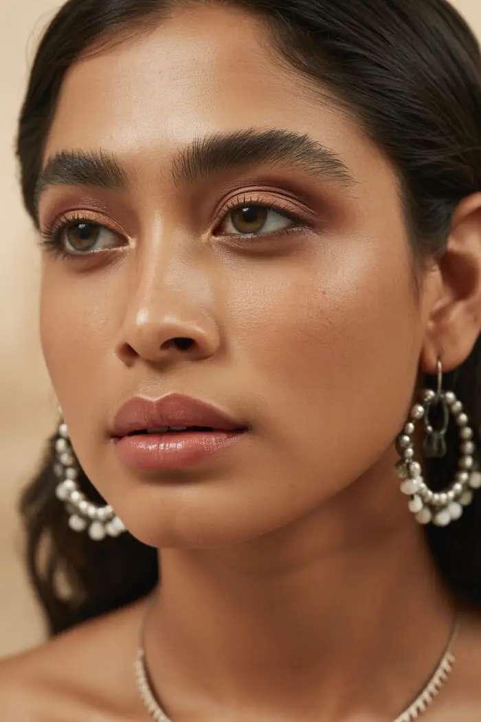 Warm Copper Soft Glam Makeup Look with Natural Dewy Skin