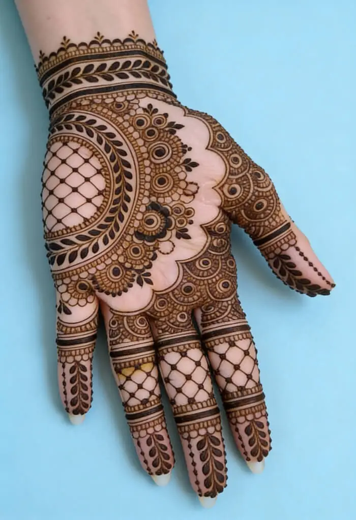 Intricate Floral Mehndi Design for Palm