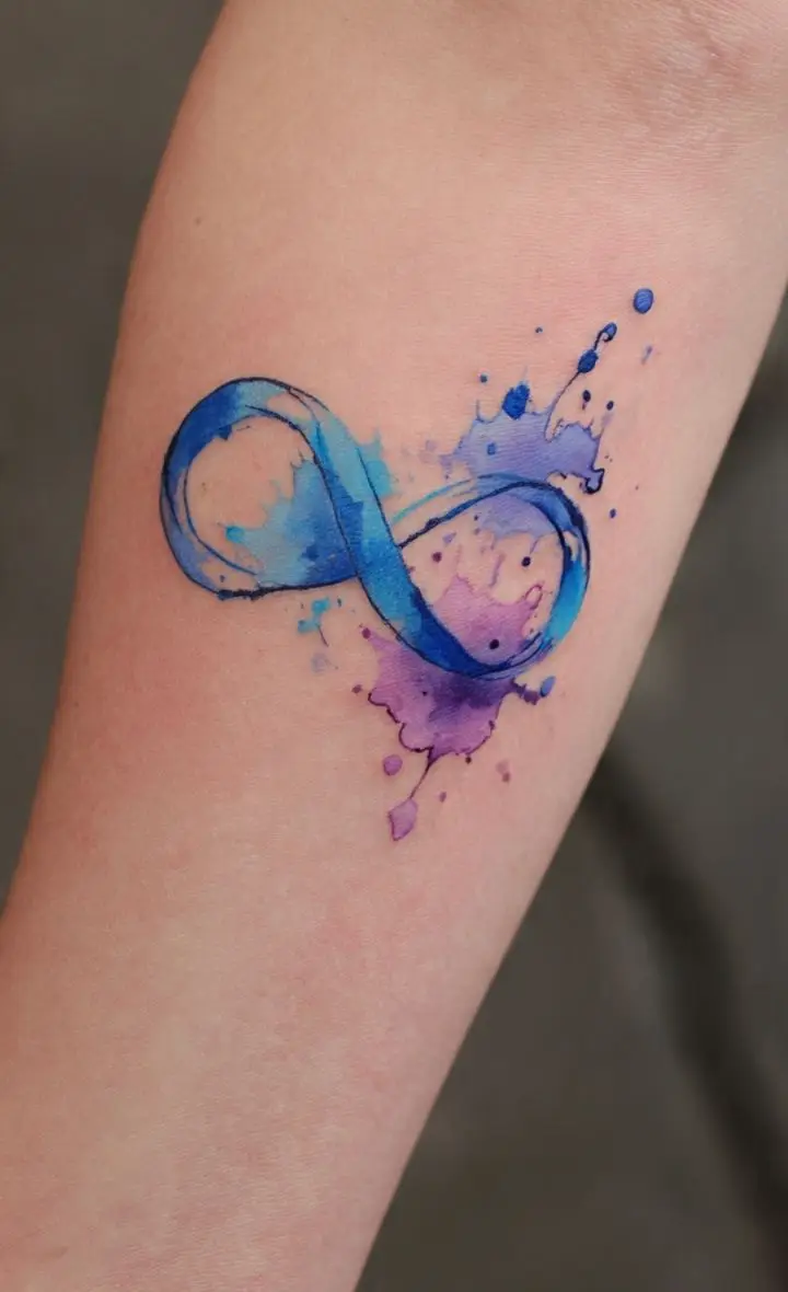 Watercolor Infinity Tattoo – Colorful Abstract Eternal Symbol Design