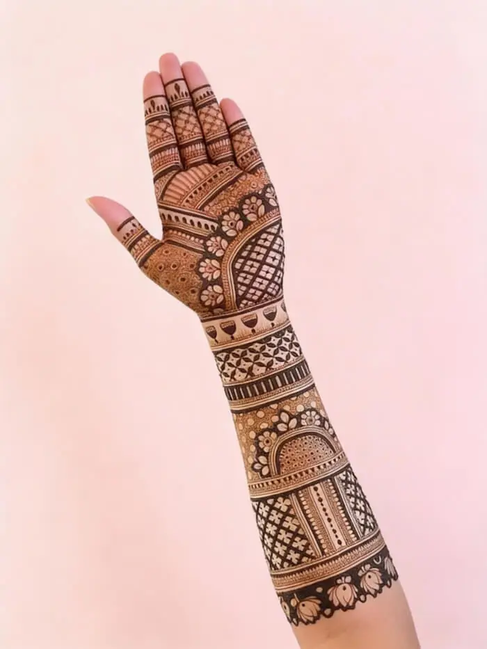 Royal Traditional Full Hand Bridal Mehndi Design