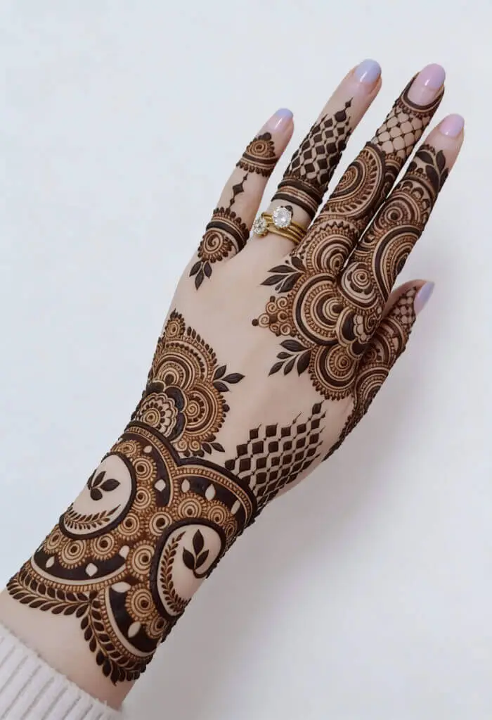 Intricate Bridal Mehndi Design for Back Hand | Arabic & Indian Henna Art