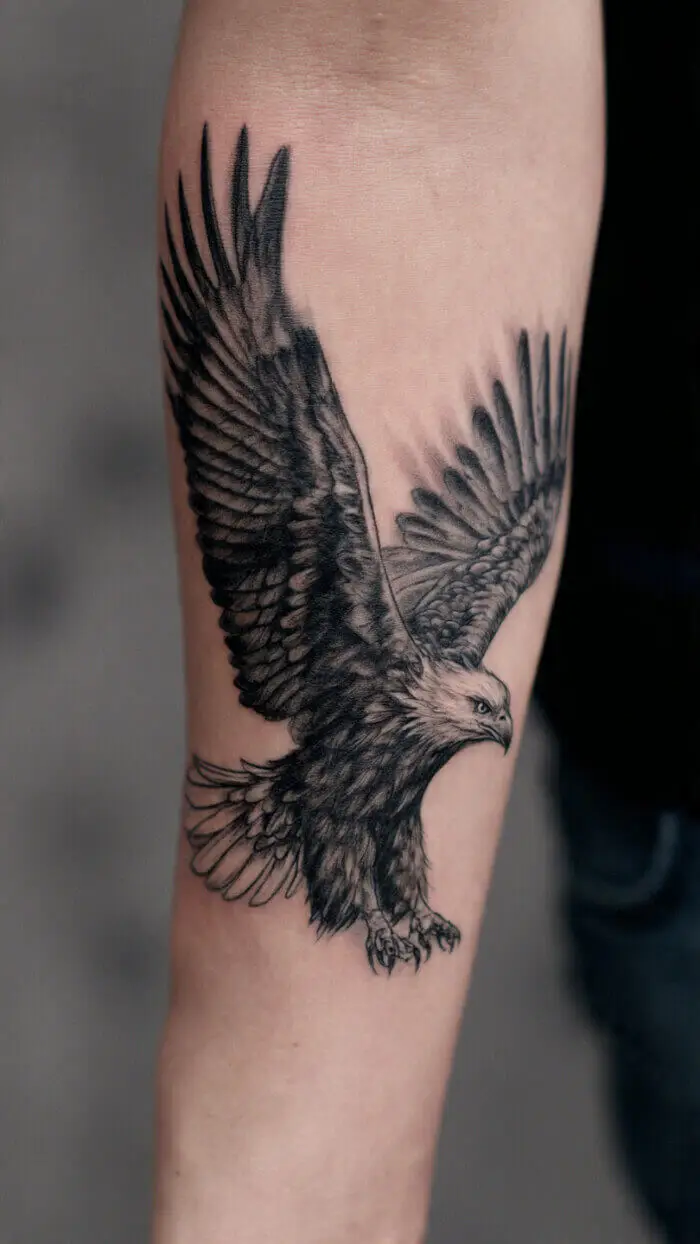 Fierce Eagle Tattoo with Spread Wings – Power & Freedom Ink Design