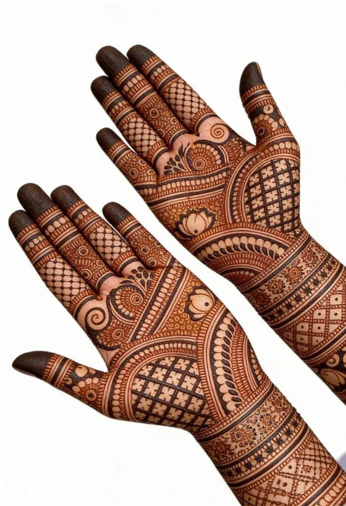 Stunning Full Hand Traditional Bridal Mehndi Design with Intricate Patterns