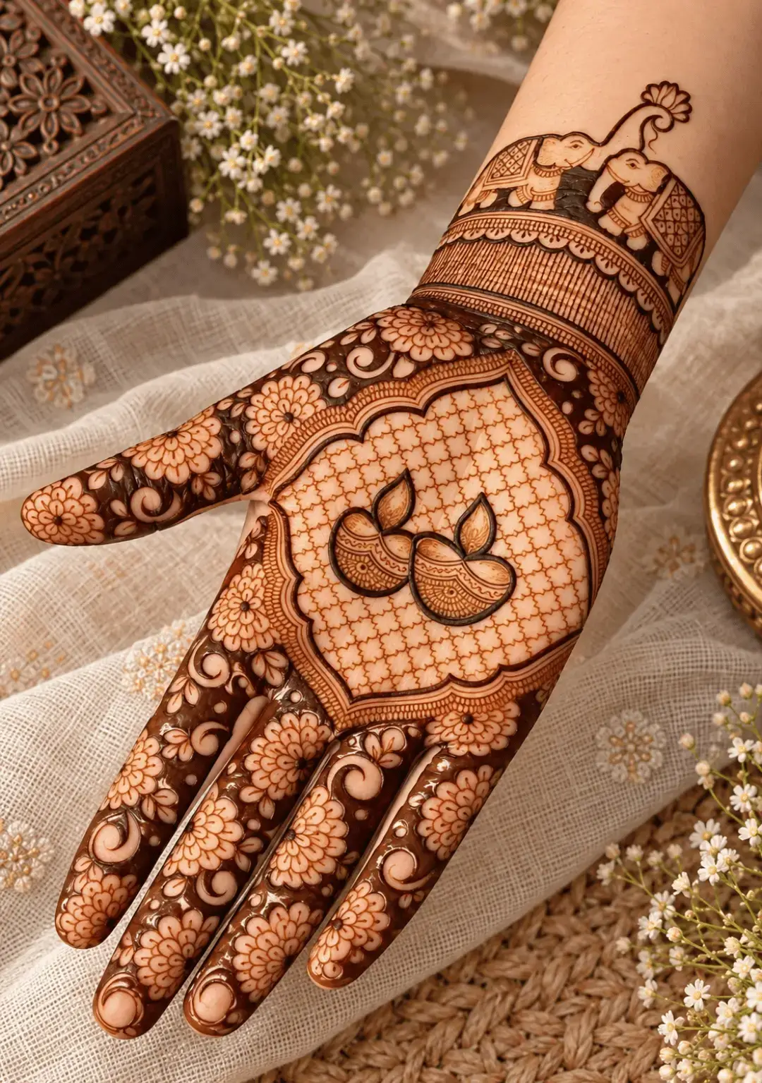 Pattern Making For Motif Beautiful Diwali Special Full Hand Mehndi Design with Elephant Motif 🪔 ...