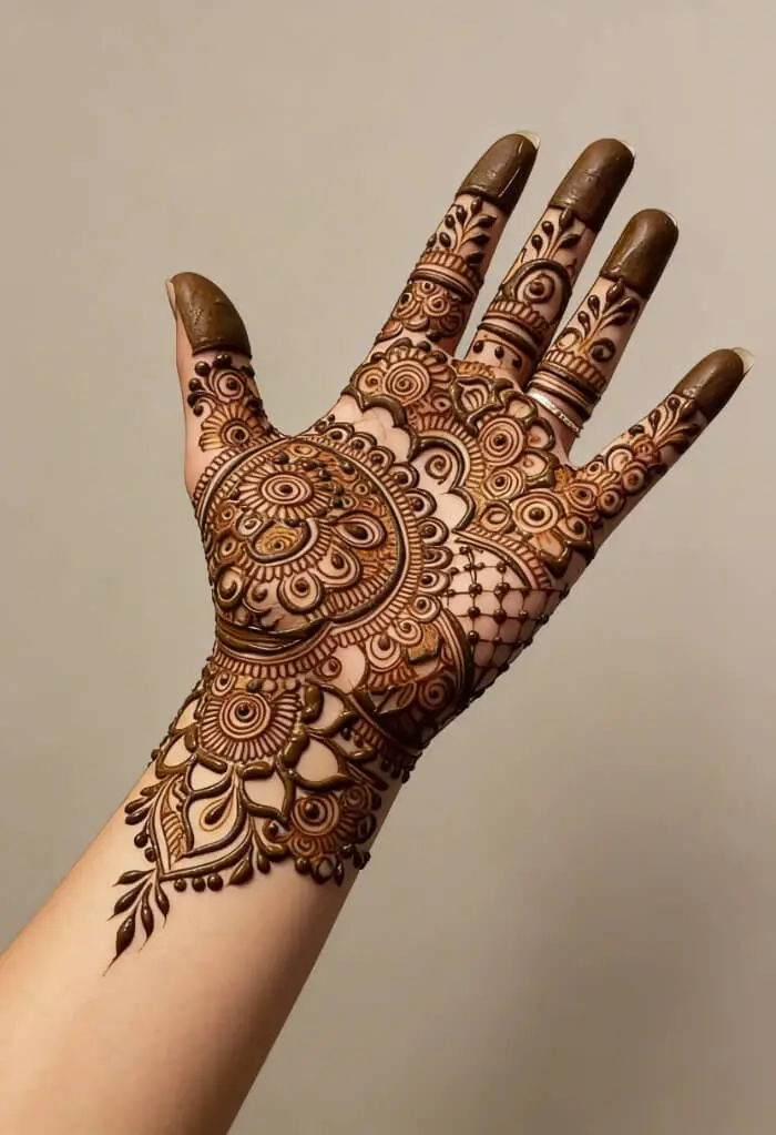 Beautiful Intricate Bridal Mehndi Design for Hands 
