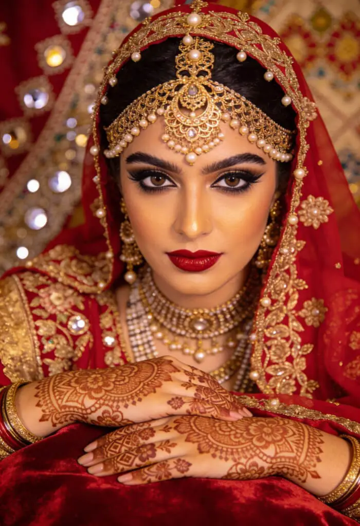 Royal Indian Bridal with Bold Eye Makeup Look 