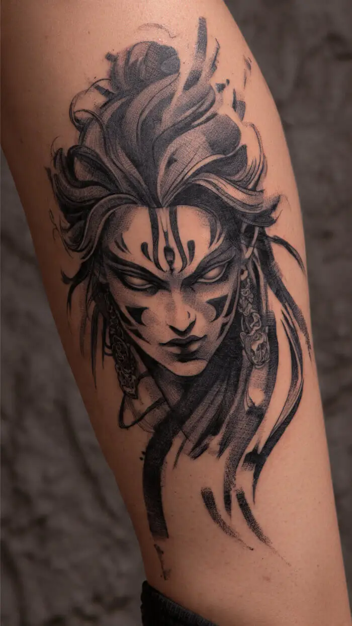 Fierce Lord Shiva Face Tattoo – Dark Spiritual Warrior Art