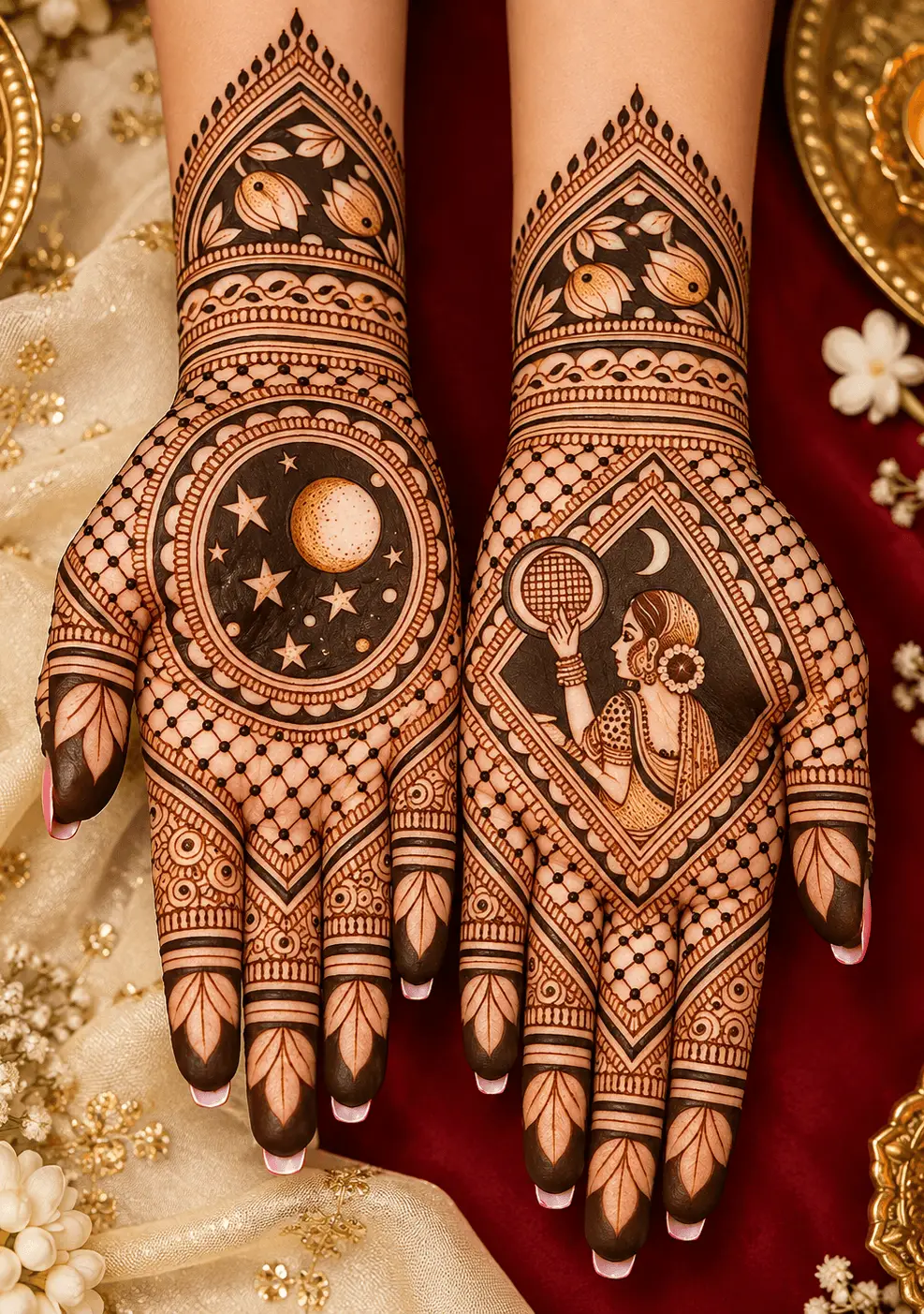 Beautiful Karva Chauth Mehndi Design
