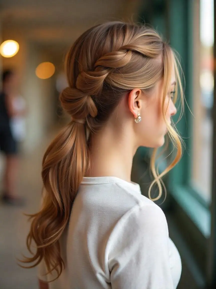 Lace Braid Ponytail Hairstyle