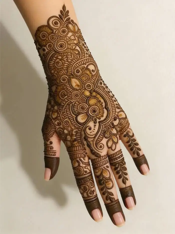 Intricate Floral Mehndi Design for Back Hand | Bridal Henna Art