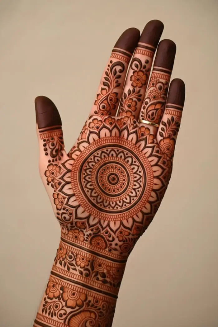 Awesome Mandala Palm Mehndi Design for Weddings & Festivals