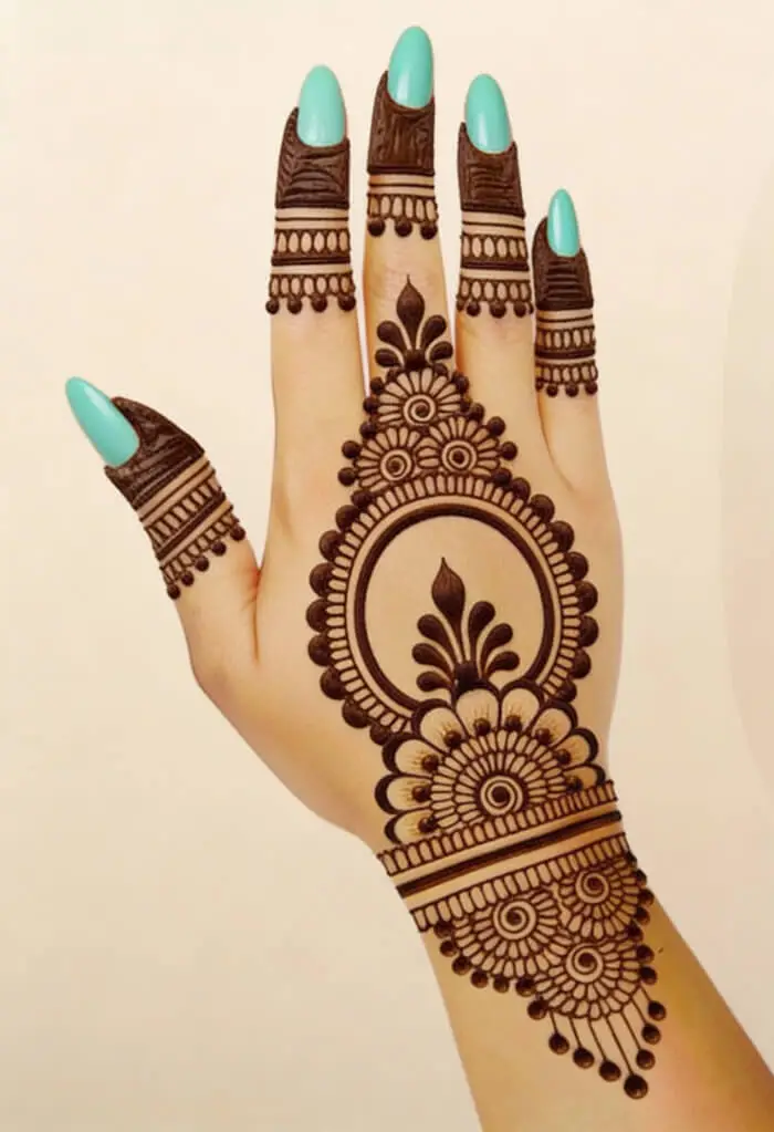 Beautiful Floral Arabic Mehndi Design for Front Hand