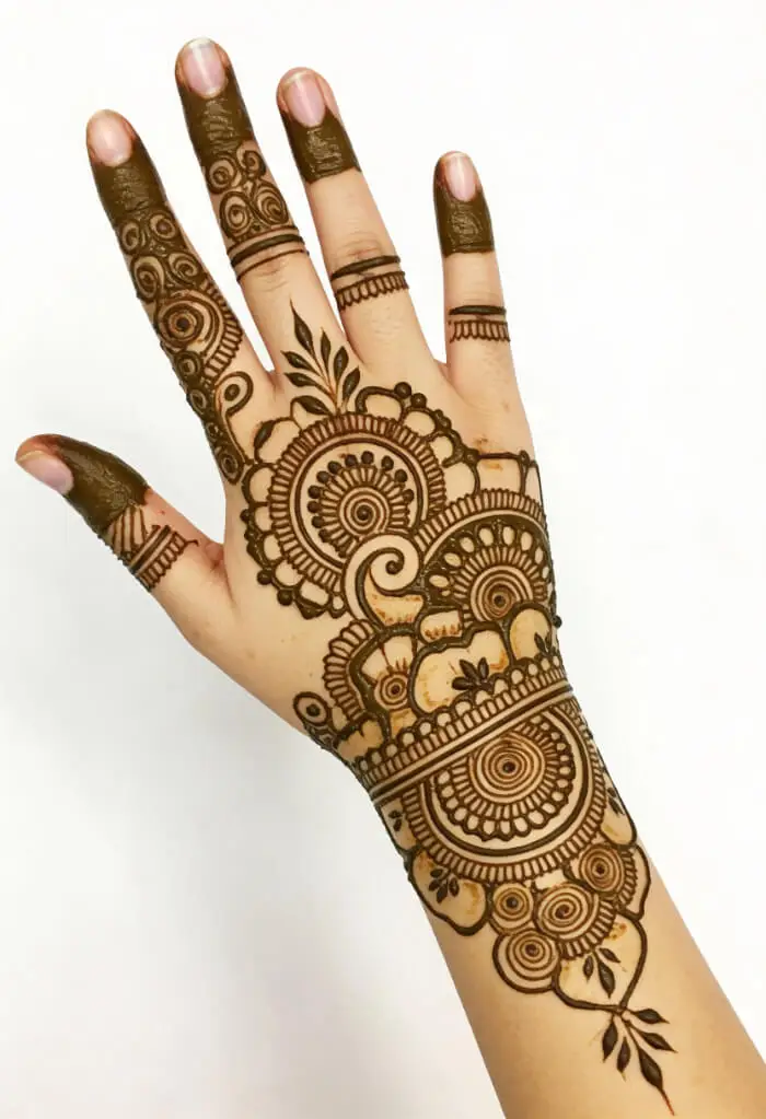 Elegant Arabic Mehndi Design for Front Hand with Floral Patterns