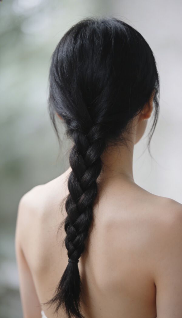 Simple long braid hairstyle for women